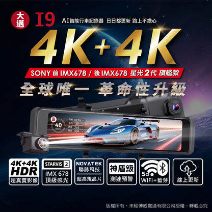 大邁I9前後4K高畫質SONY STARVIS2 IMX678